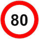 Idealstore Reflective Speed Limit Sign 80 Km H