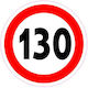 Idealstore Reflective Speed Limit Sign 130km/h
