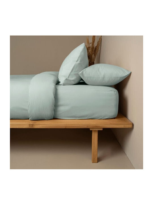 Sunshine Чаршаф King Size с Ластик 180x200+30см. Cotton Feelings 151 Aqua