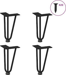 vidaXL Металик Крак 4 Бройки за Маса / Малка Маса 12x12x20см