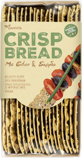 CRISP BREAD Φρυγανιές Πρωτεΐνης με Ελιές & Σκόρδο 130gr