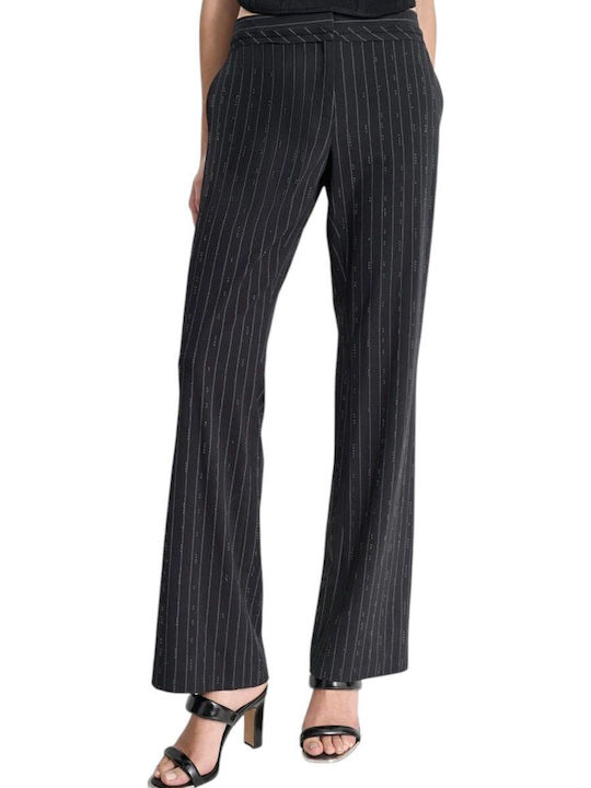 Damen Stoff Hose Gestreift Blw