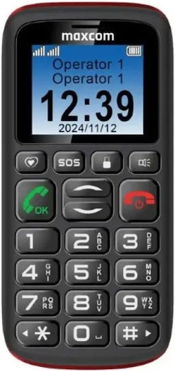 MaxCom MM428L Dual SIM Κινητό με Μεγάλα Κουμπιά Μαύρο