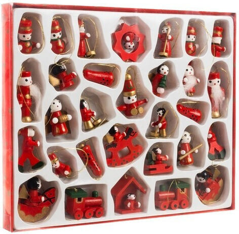 Set Wooden Multicoloured Ornaments 18.1x22.5cm 30 Pieces Set Wooden Multicoloured Ornaments 18.1x22.5cm 30 Pieces