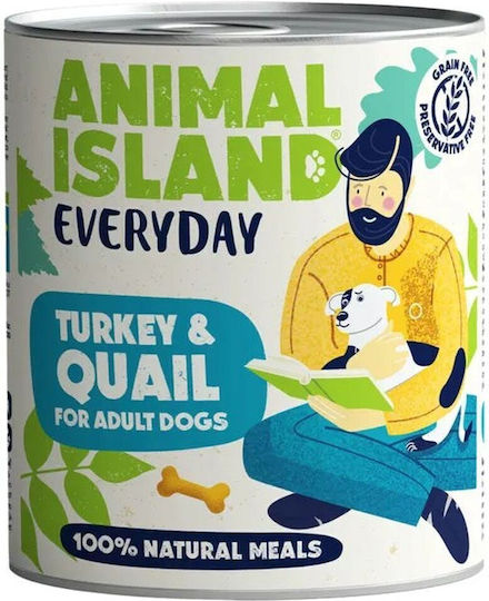 Animal Island Wet Food Dogs in Cans with Turkey Grain-Free & Gluten-Free 800gr