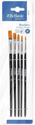 Bebasic Brushes Set 5pcs Flat No 2-4-6-8-10 S043