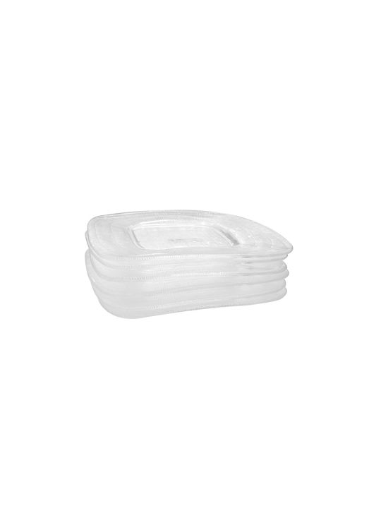 Plate Desert Glass Transparent 6pcs