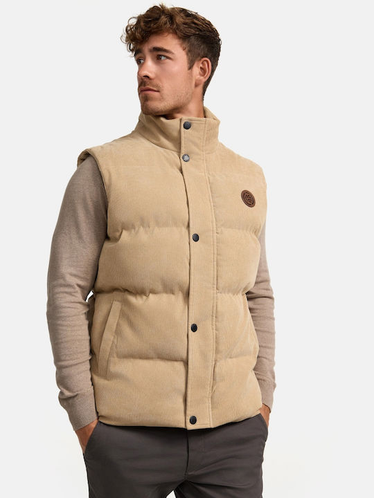 Indicode Sleeveless Jacket Beige