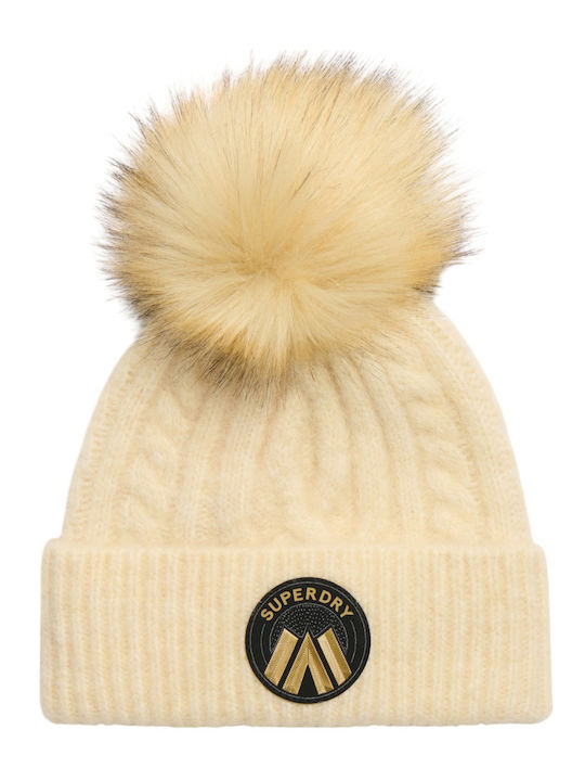 Cable Luxe Knit Beanie Γυναικείος Σκούφος Πλεκτός σε Εκρού χρώμα