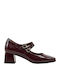 Pumps mit Riemchen Burgundisch