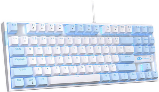 MageGee MK-STAR Gaming Mechanical Keyboard Tenkeyless with Custom Red switches and Illuminated keys (English US) Blue / White
