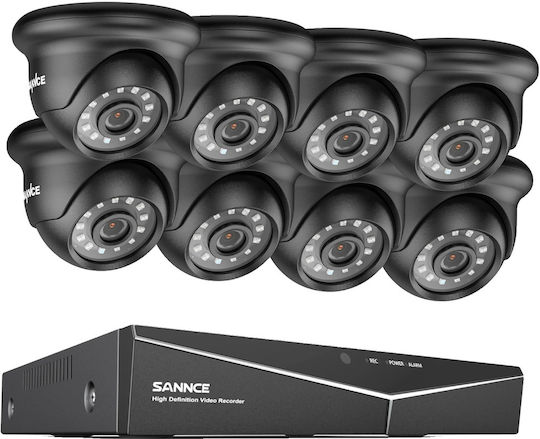 Kit Cameră de Supraveghere Sannce Rezoluție 1080p Opțiuni 2-8 Camere 8buc 0tb