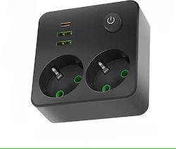 Sockets Steckdosenleiste 2 Positionen mit 2 USB...