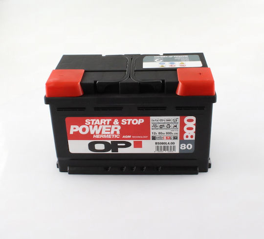 Baterie Op Agm Start&st Power 12v 80a 800cca 315x175x190 Dx Bs080l4.00