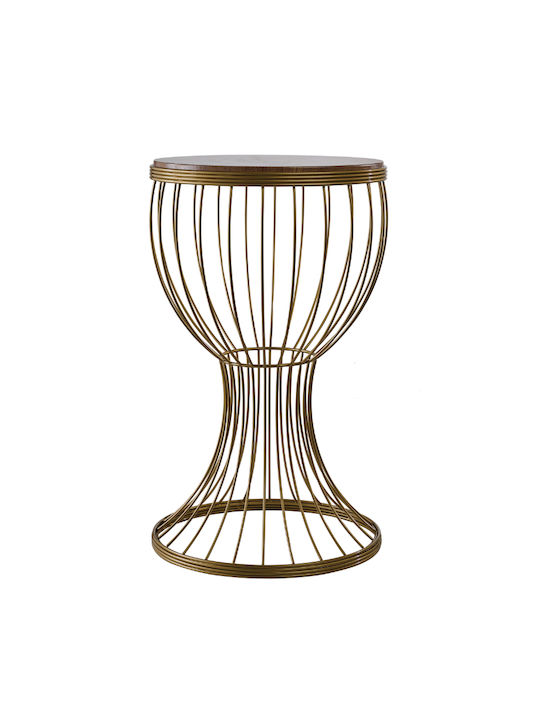 Masă Laterală Rotundă Din Lemn Bronz M36xL36xÎ60cm