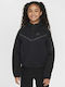 Athletic Kids Cardigan Cotton with Hood Black Sportswear Tech