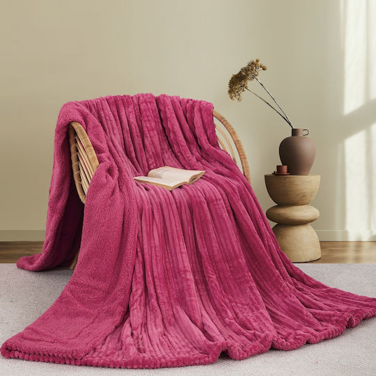 Adam Home (400) Fleece Blanket Super Double 220x240cm Fuchsia
