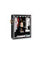Fabric Wardrobe with Zipper and Shelves in Black Color 130x45x175cm