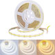Комплект Vichema Dual Spectrum Cob Led лента 24V с регулируем цвят 2700k-6500k студена топла неутрална светлина CCT равномерно осветление гъвкав ъгъл 180° 10m