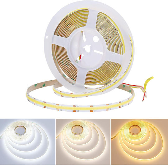 Комплект Vichema Dual Spectrum Cob Led лента 24V с регулируем цвят 2700k-6500k студена топла неутрална светлина CCT равномерно осветление гъвкав ъгъл 180° 10m