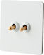 Retroswitch Elite Matte Metal Switch Luxury Switch Matte White Finish Golden Details 2 Gang 2 Way