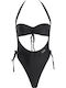 Costum de baie întreg cu decupaje și push-up Black