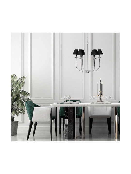 Light Prestige Glamour Pendant Light Black with Socket E14, E.14 74x74x150cm