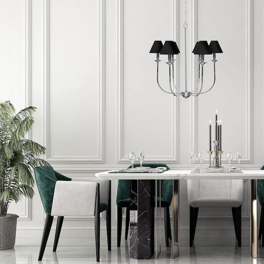 Light Prestige Glamour Pendant Light Black with Socket E14, E.14 74x74x150cm