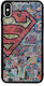 Лъскав черен калъф Superman Galaxy за Apple iPhone X