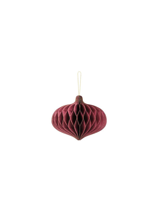 Christmas Ornament Oval Honeycomb Burgundy