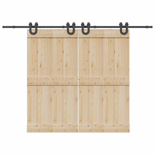 vidaXL Mecanism Pentru Ușă Glisantă De 400cm Negru