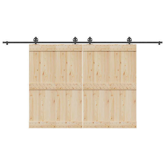 vidaXL Mecanism Pentru Ușă Glisantă 400cm Negru