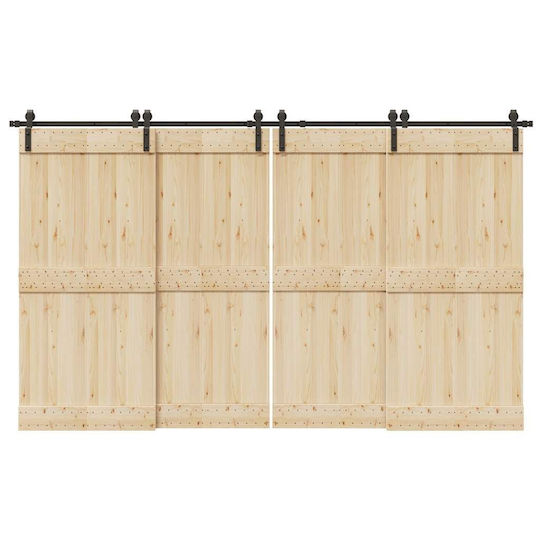 vidaXL Schiebetürmechanismus Für Türknaufe 366cm Schwarz