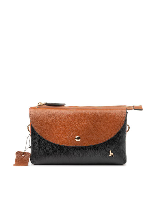 Boxer Leder Damen Handtasche Schulter Schwarz