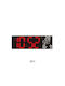 Wall Clock Digital Red 32x11cm