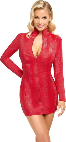 Cottelli Collection Μίνι Sexy Φόρεμα Κόκκινο