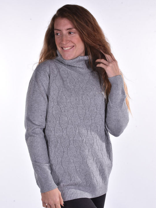 Raiden Women's Sweater Turtleneck grey