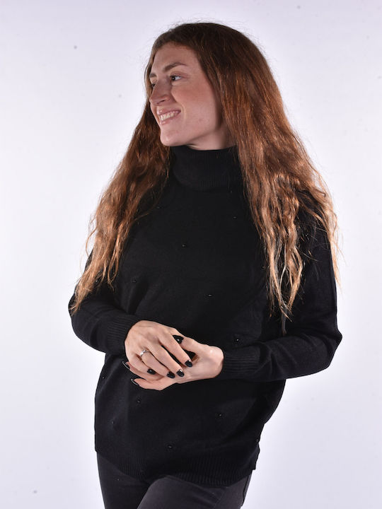 Raiden Women's Sweater Turtleneck Black
