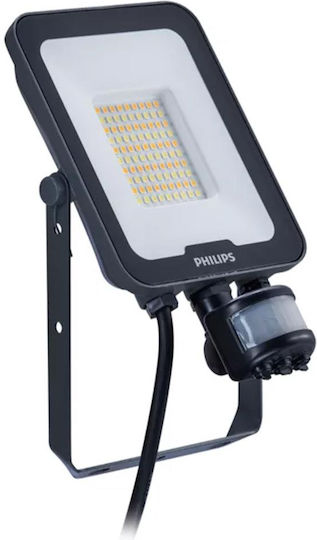 Philips Στεγανός Προβολέας LED 20W Ψυχρό Λευκό 6500K με Αισθητήρα Κίνησης IP65