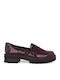 Patent Leather Women's Loafers in Burgundy Color