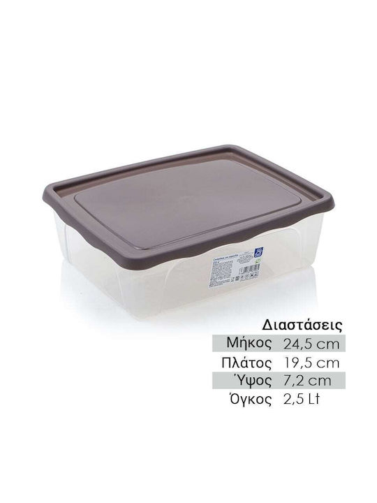 Plastic Lunch Box Brown 2500ml