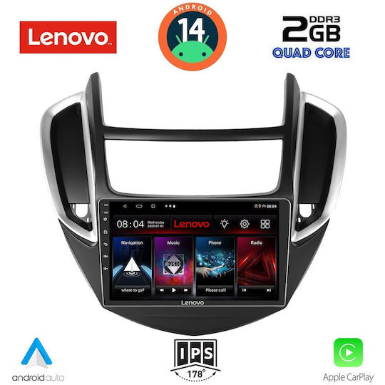 Lenovo Sistem Audio Auto pentru Chevrolet Trax 2014-2022 (Bluetooth/USB/WiFi/GPS/Apple-Carplay/Android-Auto) cu Ecran Tactil 9"