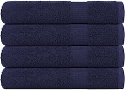 vidaXL Set 4 Hotelhandtücher Pool 200x80cm Blau