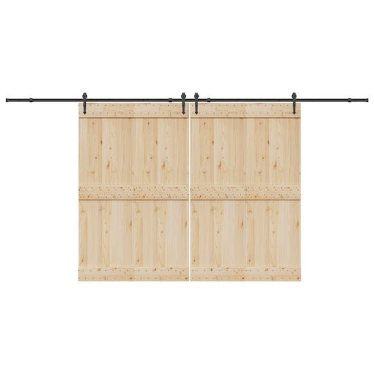 vidaXL Μηχανισμός Συρόμενης Μεσόπορτας 427cm Μαύρος