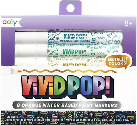 Set de Markere de Vopsea Vivid Pop 8 Metalice