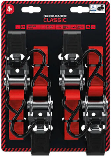Quickloader Qcl500ldr Klassische Gepäckgurte 4m x 25mm 4 Stück