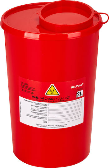 Medical Waste Container 2 L Red