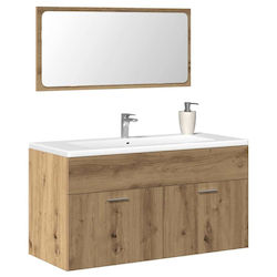 vidaXL Ντουλάπι Μπάνιου 90x38.5x46cm Δρυς