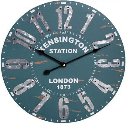 Melina's Collection Wall Clock Wooden Petrol Blue Ø40cm