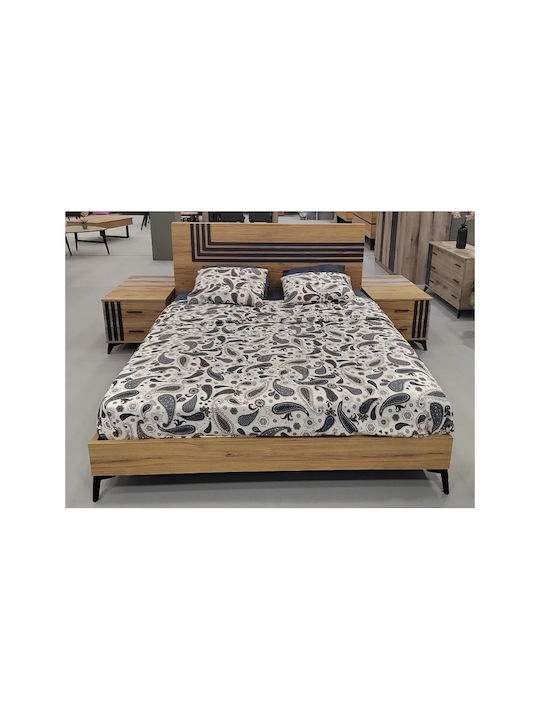 Sarris Bedroom Furniture Set Walnut 160x200cm 5 Pieces